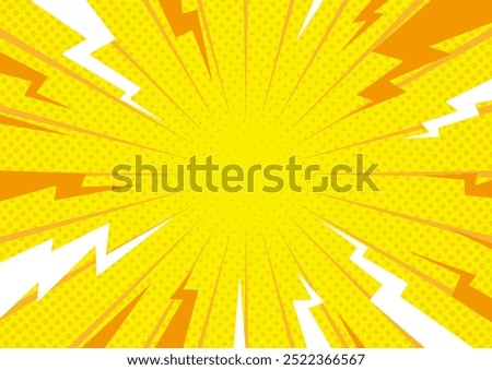 yellow lightning concentrated lines background