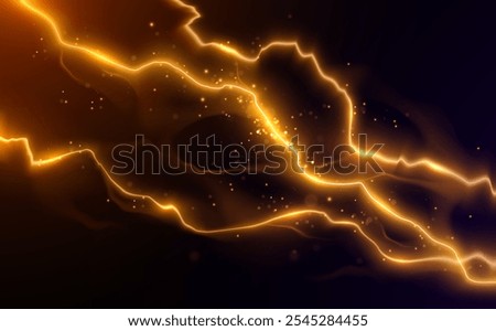 Yellow lightning effect with sparks