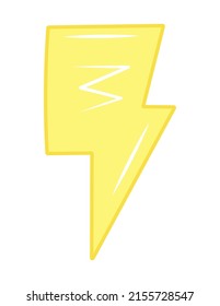 Icono del rayo amarillo. Logo del vector de electricidad. Ilustración aislada plana.