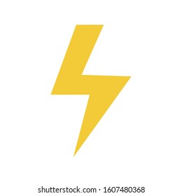 Yellow lightning icon. Energy, power, electricity