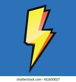 Yellow lightning Icon. Vector illustration