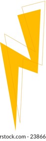 Vector aislado de iluminación amarillo Lightning