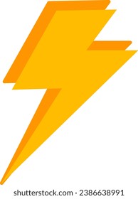 Vector aislado de iluminación amarillo Lightning