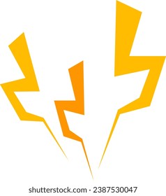 Yellow Lightning Illustration Isolated Vector