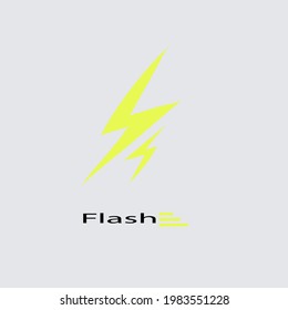 yellow lightning logo and icon design
