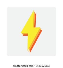 yellow lightning sign. 3d vector illustration icon. Arrow icon. stock image. 