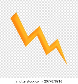Yellow lightning sign Vector graphics isolated illustration. Graphic design.