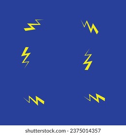 yellow lightning stickers in front of the background