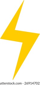 Yellow lightning strike from sky