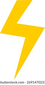 Yellow lightning strike from sky