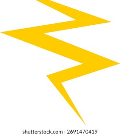 Yellow lightning strike from sky