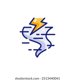 Yellow Lightning Strikes Tornado Icon