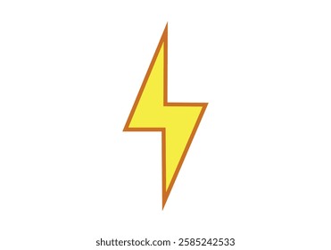 Yellow lightning or thunder with orange stroke