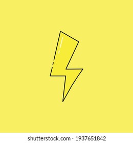 Yellow lightning vector Illustration, lightning icon design vector template, charging  vector icon flat design for website, symbol, logo, icon, sign, app, UI