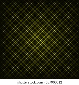 Yellow lights abstract geometric shape on dark background