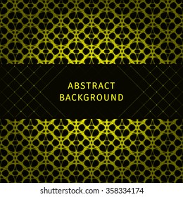 Yellow lights abstract geometric shape on dark background