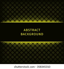 Yellow lights abstract geometric shape on dark background