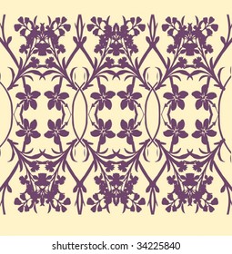 yellow lilac floral seamless pattern