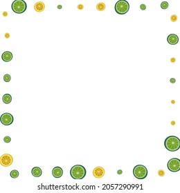 Yellow Lime Background White Vector. Citrus Tiled Decoration. Juicy Splash Fruit. Bright Ingredient Set.