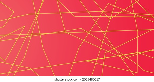 yellow line art red gradient background