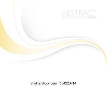 Yellow line background vector curve overlap paper layer with white space for text design