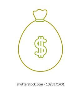 yellow line bag to save cash money with peso symbol