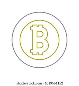 yellow line bitcoin electronic currency with digital symbol