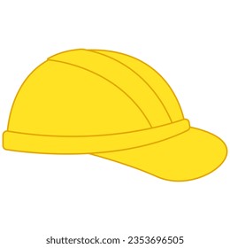Yellow line construction hat. Vector illustration with construction theme. Labor.