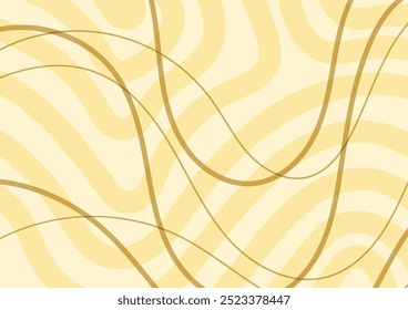 Fondo gráfico abstracto de la curva de línea amarilla. Ilustración vectorial.