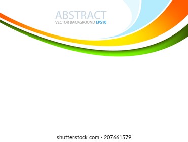 Yellow line with green and blue line background on white space for text and message design