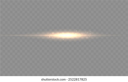 Efecto de luz de línea amarilla. Líneas de neón brillantes doradas. El resplandor dorado del polvo y el resplandor. Destello de luz. polvo de oro bokeh. El confeti dorado brilla sobre un fondo oscuro.