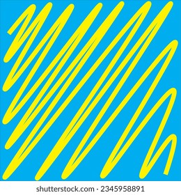 Yellow line like a grass in front of light blue ocean color. Line abstract for a lifeline.