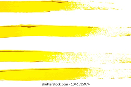 Yellow Line Messy Abstract Paint Splatters Vector