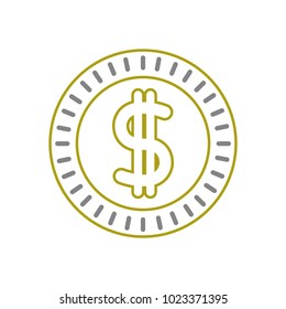 yellow line metal coin cash money