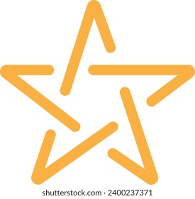 Icono de estrella de línea amarilla. Icono de estrella de silueta minimalista con material editable. Elemento geométrico moderno, icono estrella brillante, símbolo abstracto de siluetas espumosas vector sobre fondo transparente.