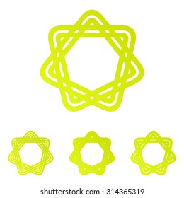 Yellow line star logo design set
