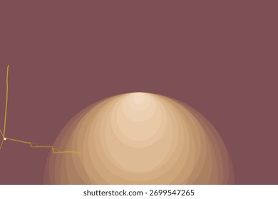 A yellow line traces a path towards a gradient sphere, symbolizing growth and progress against a muted background.