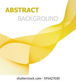 Yellow line wave abstract background, stock vector