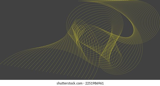 Yellow line wave and black background