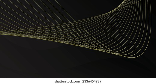 Yellow line wave and black background