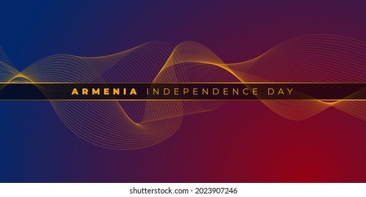 Yellow line wave design with Red and blue background for Armenia Independence day design. good template for Armenia Independence day or national day design.