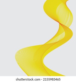 Yellow line wave and white background