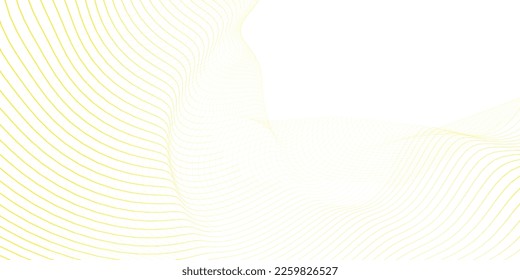 Yellow line wave and white background