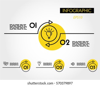 Yellow Linear Infographic Arc With Ring, Two Options