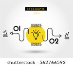 yellow linear simple infographics with bulb, two options
