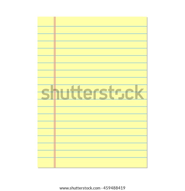 Yellow Lined Paper Notebook Paper Vector Stock Vector (Royalty Free ...