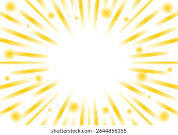 Yellow lines and circles that look like an explosion. Vector illustration. The space in the middle is for your text.
