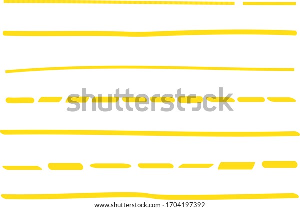 Yellow
lines hand drawn vector set isolated on white background.
Collection of doodle lines, hand drawn template. Yellow marker and
grunge brush stroke lines, vector
illustration