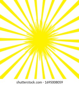 yellow lines on a white background, sun rays vector