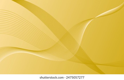 yellow lines wave curves in smooth gradient abstract background